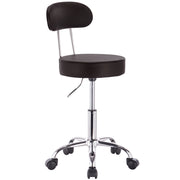 Office Chair - Chairs - Salon Chair - Adjustable Height - Ergonomic Style - Backrest - Faux Leather - 360° Rotation - Swivel - Comfortable - Black