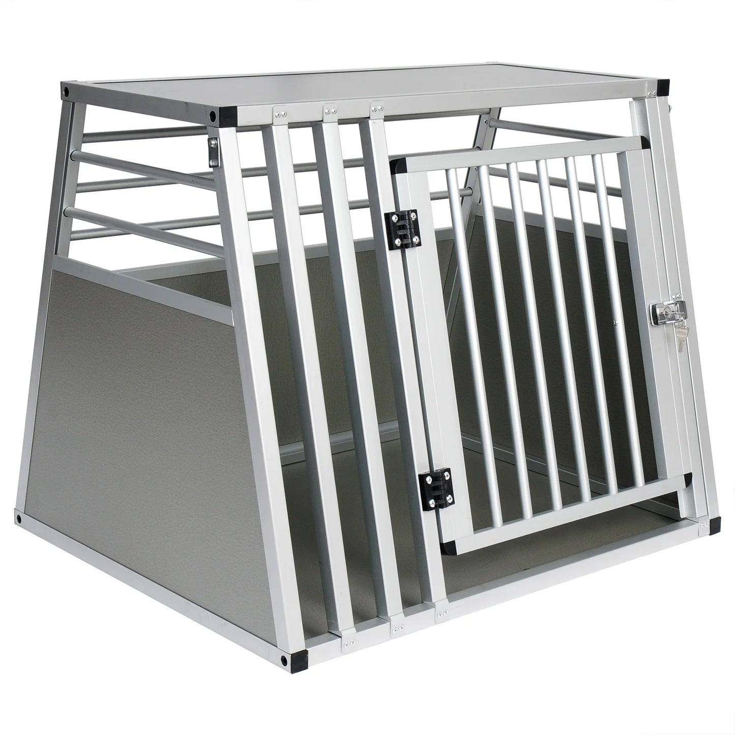 Hondenbench – Dierenbench – Transportbox – Hondenkooi – Kattenkooi – Aluminium & MDF – Ventilerend Ontwerp – 65x80 cm