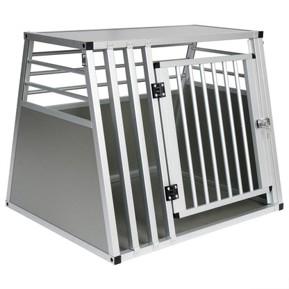 Hondenbench – Dierenbench – Transportbox – Hondenkooi – Kattenkooi – Aluminium & MDF – Ventilerend Ontwerp – 65x80 cm