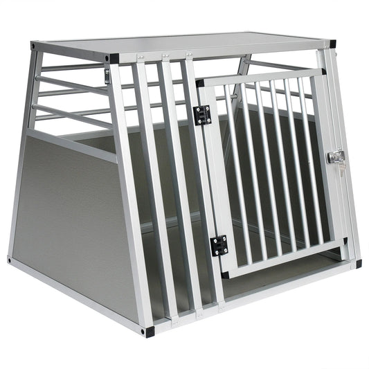 Hondenbench – Dierenbench – Transportbox – Hondenkooi – Kattenkooi – Aluminium & MDF – Ventilerend Ontwerp – 65x80 cm