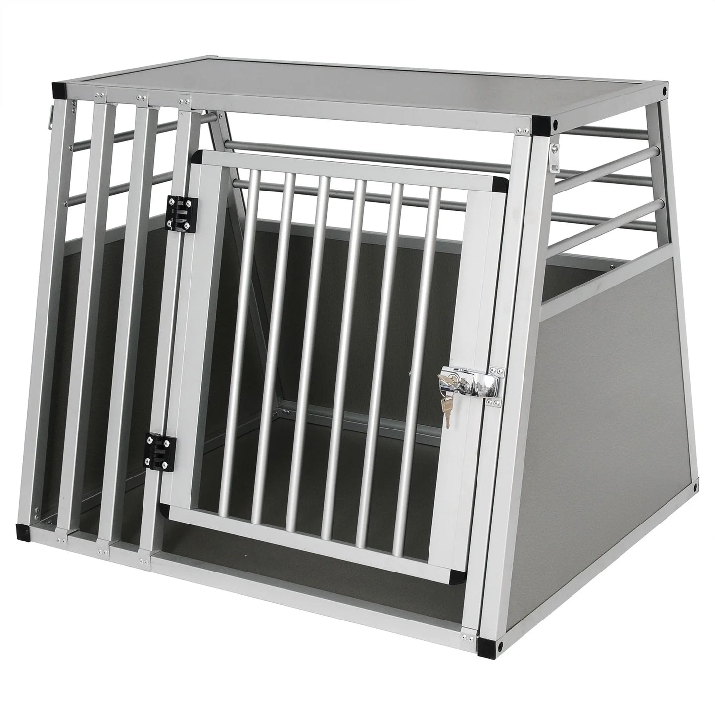 Hondenbench – Dierenbench – Transportbox – Hondenkooi – Kattenkooi – Aluminium & MDF – Ventilerend Ontwerp – 65x80 cm