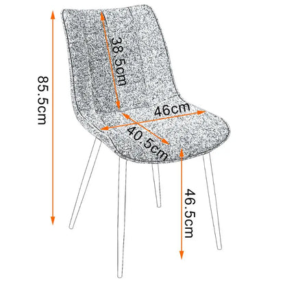 Eetkamerstoelen – Stoelen – Lederlook Stoelen – Metalen Poot – Ergonomisch Design – Antislip Voetdoppen - Fluweel Turksgroen - QUORE