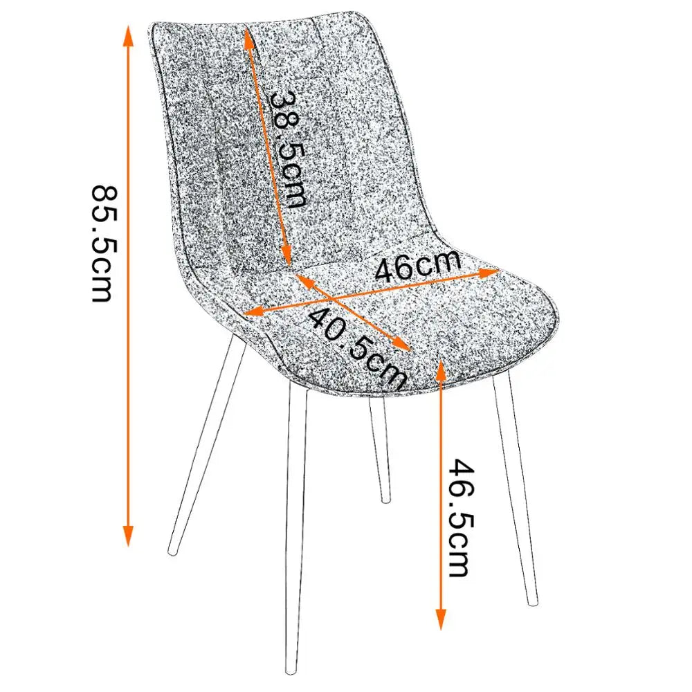 Eetkamerstoelen – Bureaustoelen – Makeup Stoelen – Stoelen Set 4 – Ergonomisch Design – Metalen Poten - Leer Donkergrijs - QUORE