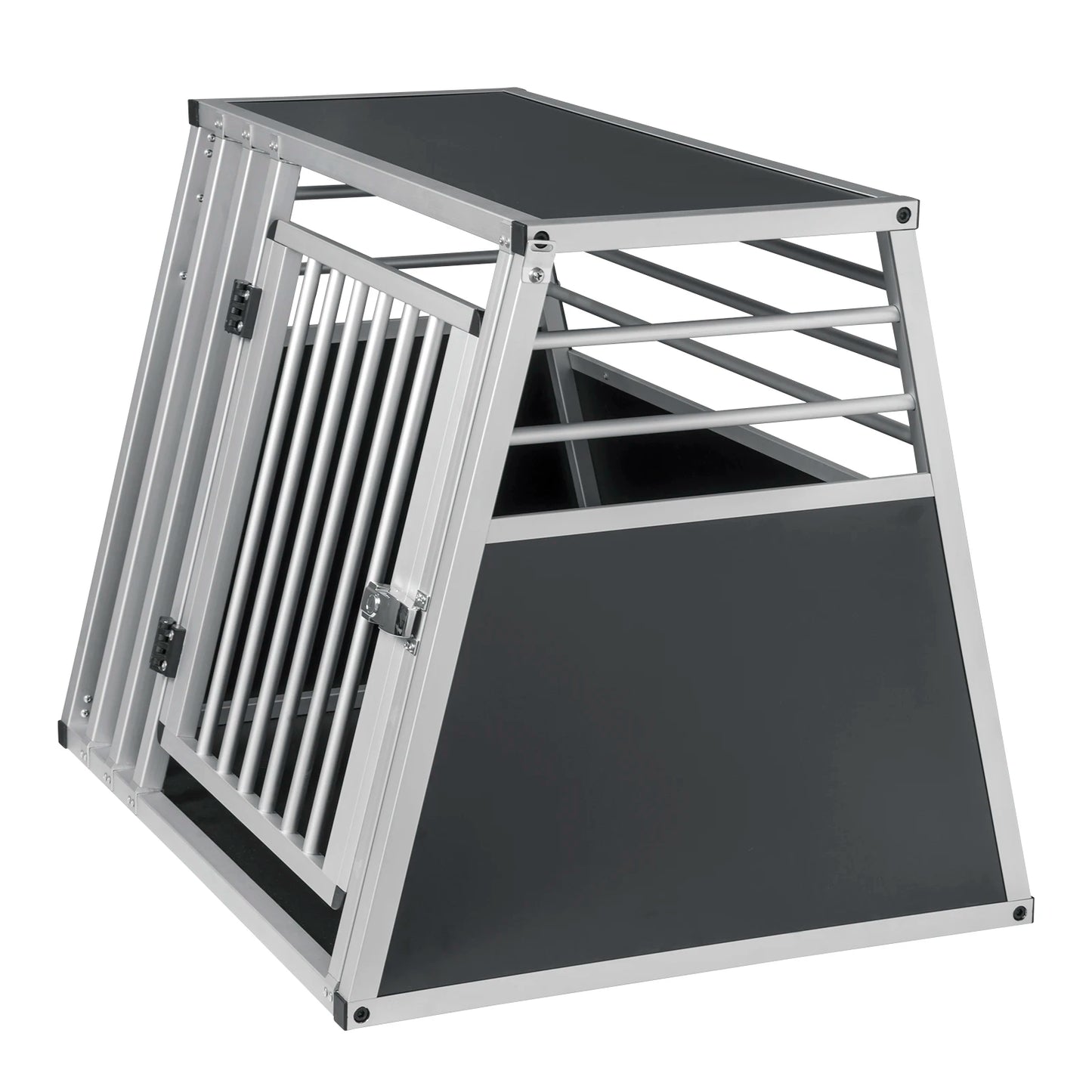 Hondenmand – Hondenkooi – Dierenkooi – Transportkooi – Reismand – Aluminium en MDF – Ventilerend en Stevig – Zwart