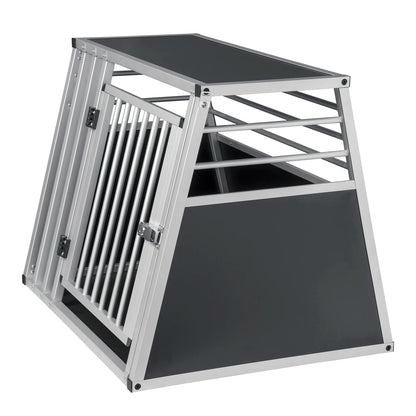 Hondenmand – Hondenkooi – Dierenkooi – Transportkooi – Reismand – Aluminium en MDF – Ventilerend en Stevig – Zwart
