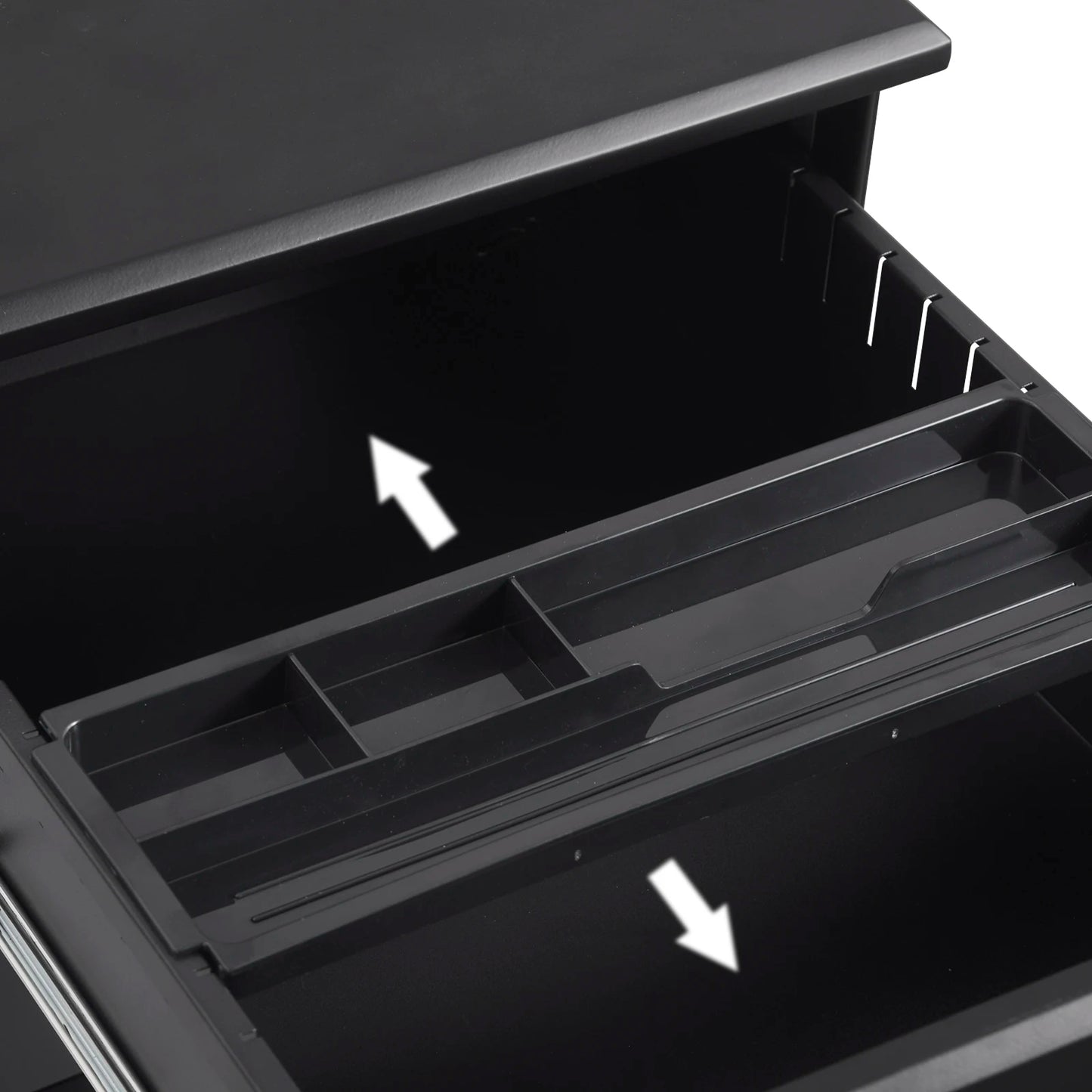 Mobiele Archiefkast - Metalen Kast - Kantoorkast - Opbergkasten - 3 Lades – Lockable & Verstelbare Hangmappen – Wit