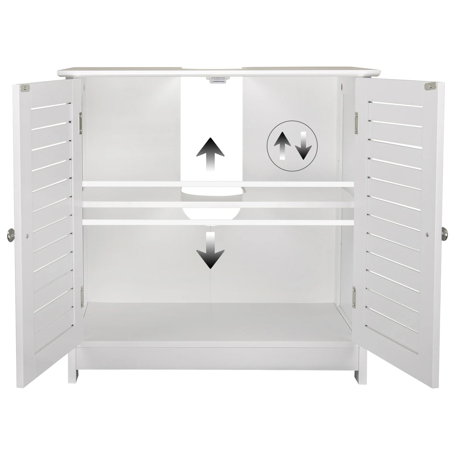 Wastafelonderkast - Badkamer - op Poten - Onderkast - Meubel - Praktische Opbergruimte - Onder de Wastafel - 60x30x60cm - Vrijstaand Toiletmeubel - Modern MDF-design - Wit