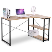 Table - Computer table - Computer desk - Laptop table - Office desk - Computer table L-shaped - 13 kg - Light oak and black