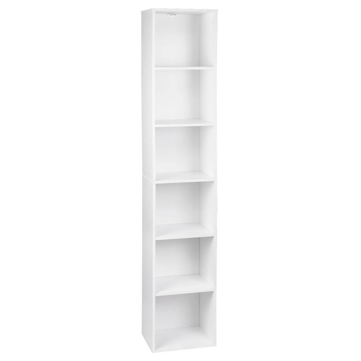 Boekenkasten - Boekenplank - Wandplank - Boekenrek - 30x23.5x158.4cm - 6 vakken - voor Kantoor Woonkamer Lezen Studeerkamer - Wit - QUORE