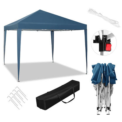 Partytent - Vouwtent - Pop-Up Partytenten - Easy up Tent - Party Tent Opvouwbaar - 300x300cm - voor Tuin Evenementen en Feesten - Waterdichte - Pagodetent voor Bruiloften, Camping en Festival - Zonnebescherming - Blauw - QUORE