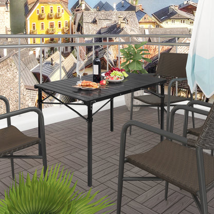Campingtafel - Vouwtafel - Klaptafel - Draagbare - met Draagtas - voor Buiten - Binnen - Achtertuin - Tuin - Barbecue - Aluminium - 104 x 69 x 70cm - Zwart
