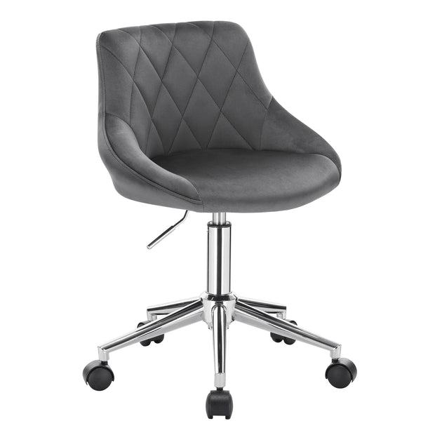 Office Stool Chair Desk Beautician's Club Chair Velvet Height Adjustable Swivel Chair with Wheels Home Office Backrest Chair
