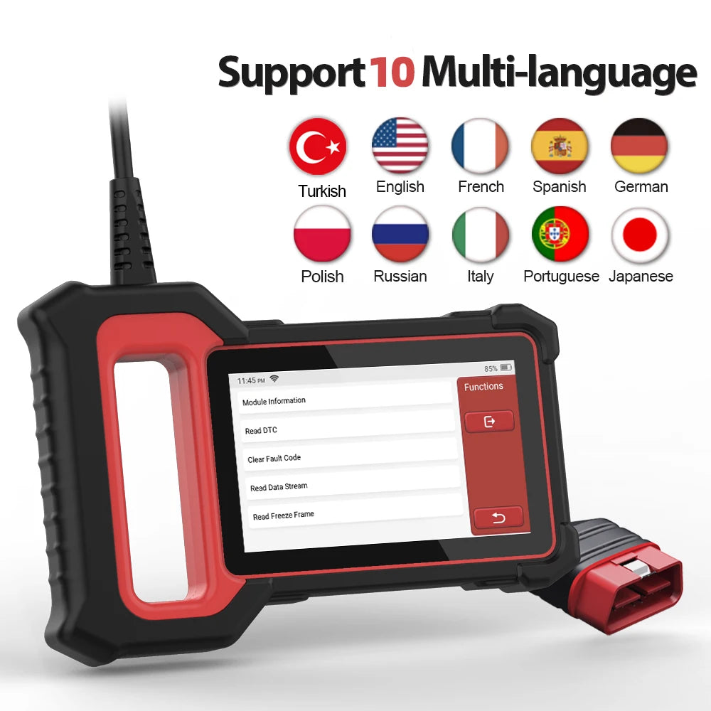 OBD2 Scanner - OBD - Diagnosecomputer - Uitleesapparatuur Auto - Auto Accessoires - Storing Verwijderen - Auto Uitlezen - ABS - SRS - ECM - TCM Systemen - 5" Touchscreen - QUORE