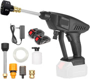 Snoerloze Hogedrukreiniger - Draagbare 21V Hogedrukreiniger - Snoerloos & Krachtig - Hogedrukreiniger - Hogedrukpistool - Draagbare Hogedrukreiniger - met 5M Slang - met 5 in 1 Sproeikop - Zwart