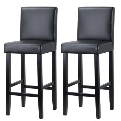 Barkruk – Barstoel – Hoge Stoel – Keukenkruk – Bartafel Stoel – Comfortabel Kunstleer – Massief Houten Frame