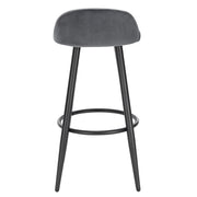 Barkruk - Bar stoel - Bar stoelen set 2 - Cafékruk Barmeubilair - Bar gereedschap cocktails - Fluwelen barkrukken - 120 kg - Donkergrijs fluweel