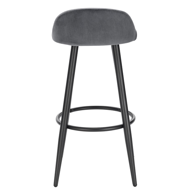 Barkruk - Bar stoel - Bar stoelen set 2 - Cafékruk Barmeubilair - Bar gereedschap cocktails - Fluwelen barkrukken - 120 kg - Donkergrijs fluweel