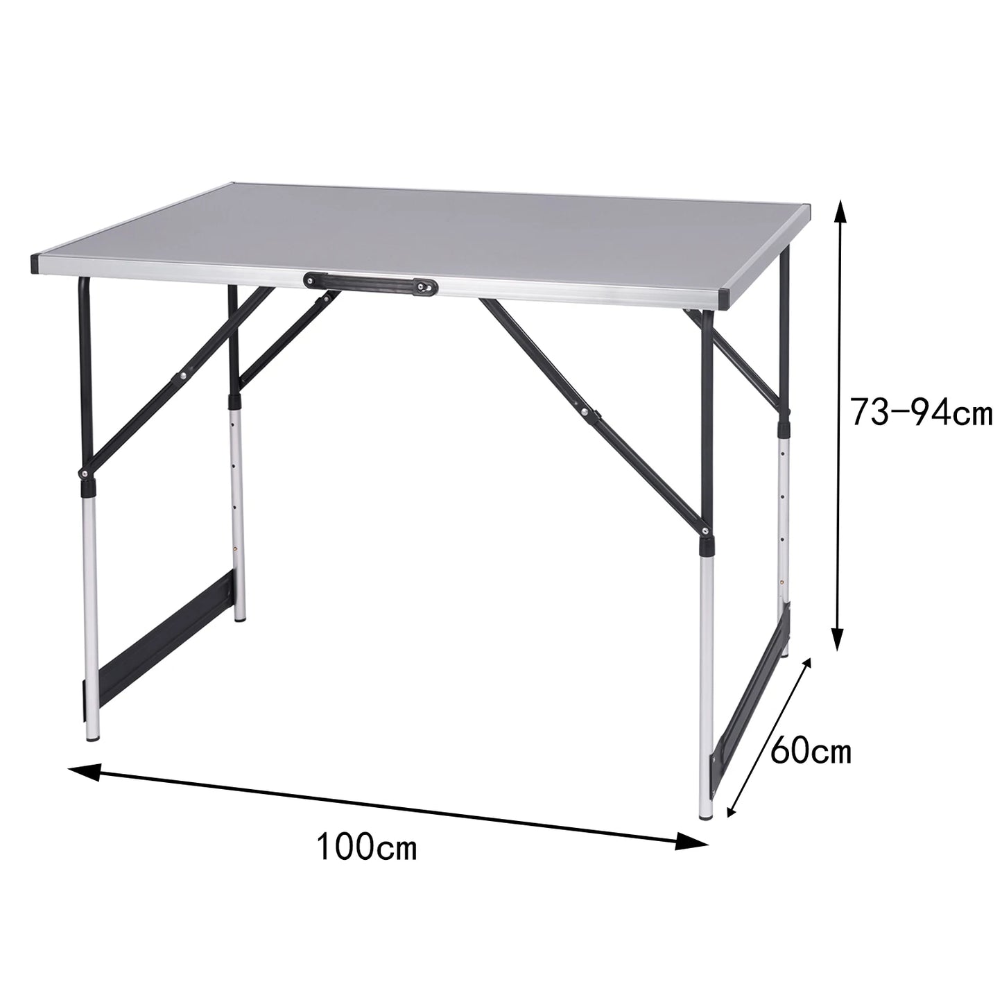 Inklapbare Tafel – Klap – Camping – Opvouwbare - Verstelbare Hoogte - Aluminium - Lichtgewicht - Buitentafel - BBQ - Tuin - Balkon - Picknick - Licht Eiken - QUORE