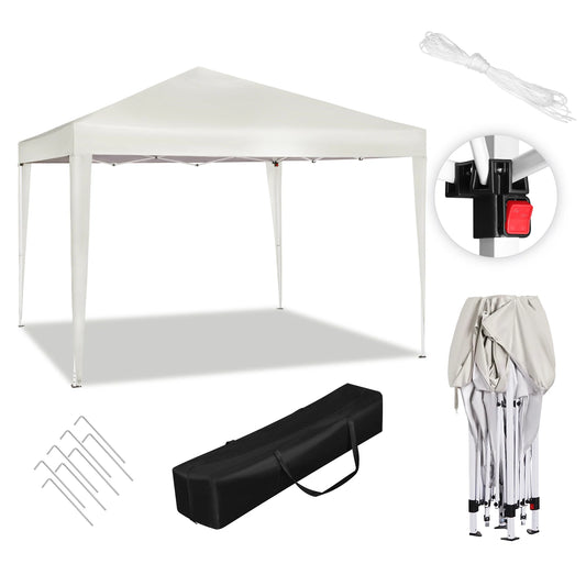 Partytent - Vouwtent - Pop-Up Partytenten - Easy up Tent - Party Tent Opvouwbaar - 300x300cm - voor Tuin Evenementen en Feesten - Waterdichte - Pagodetent met Zonnebescherming - voor Camping, Festival of Bruiloft - Lichtgeel - QUORE