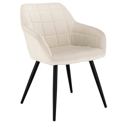 Eetkamerstoel - Eetkamer Stoelen - Lounge Stoel - Fauteuil - met stalen poten en rugleuning - voor woonkamer en vrijetijdsrestaurant - Donkergroen en goud