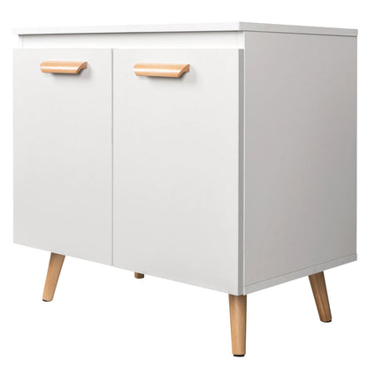 Wastafelonderkast - Badkamer - op Poten - Onderkast - Meubel - Praktische Opbergruimte - Onder de Wastafel - 60x40x60,5 cm - Vrijstaand Toiletmeubel - Modern MDF-design -Grijs Wit
