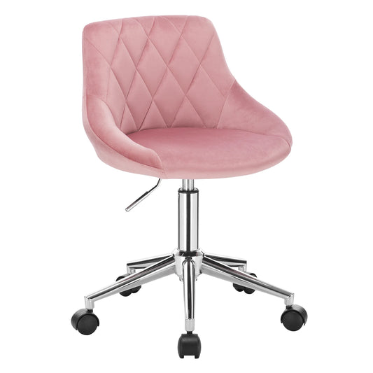 Office Stool Chair Desk Beautician's Club Chair Velvet Height Adjustable Swivel Chair with Wheels Home Office Backrest Chair