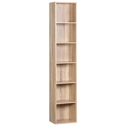 Boekenkasten - Boekenplank - Wandplank - Boekenrek - 30x23.5x158.4cm - 6 vakken - voor Kantoor Woonkamer Lezen Studeerkamer - Wit