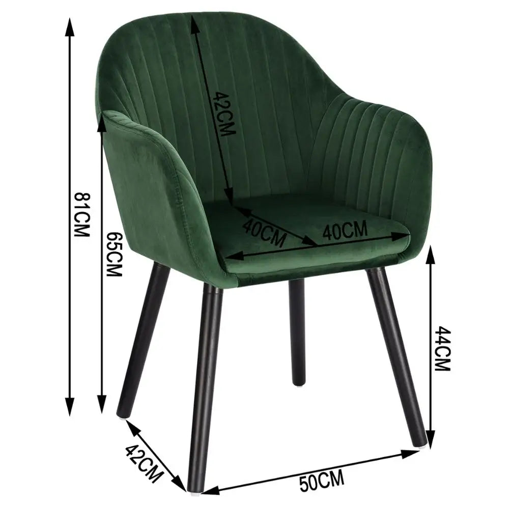 Eetkamerstoel – Bureaustoel – Stoel Met Armleuningen – Velvet Stoel – Massief Houten Poten – Ergonomisch Design