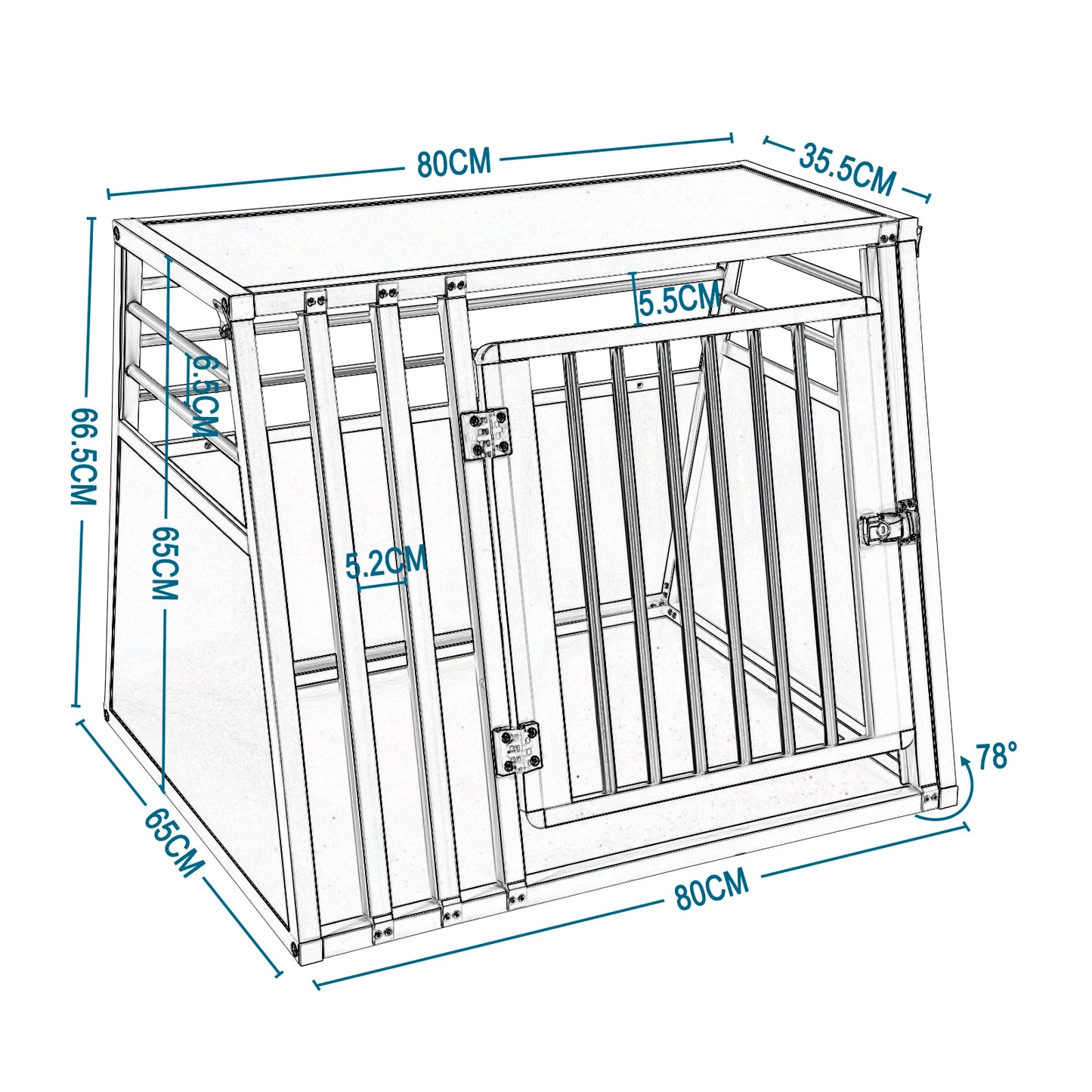 Hondenmand – Hondenkooi – Dierenkooi – Transportkooi – Reismand – Aluminium en MDF – Ventilerend en Stevig – Zwart