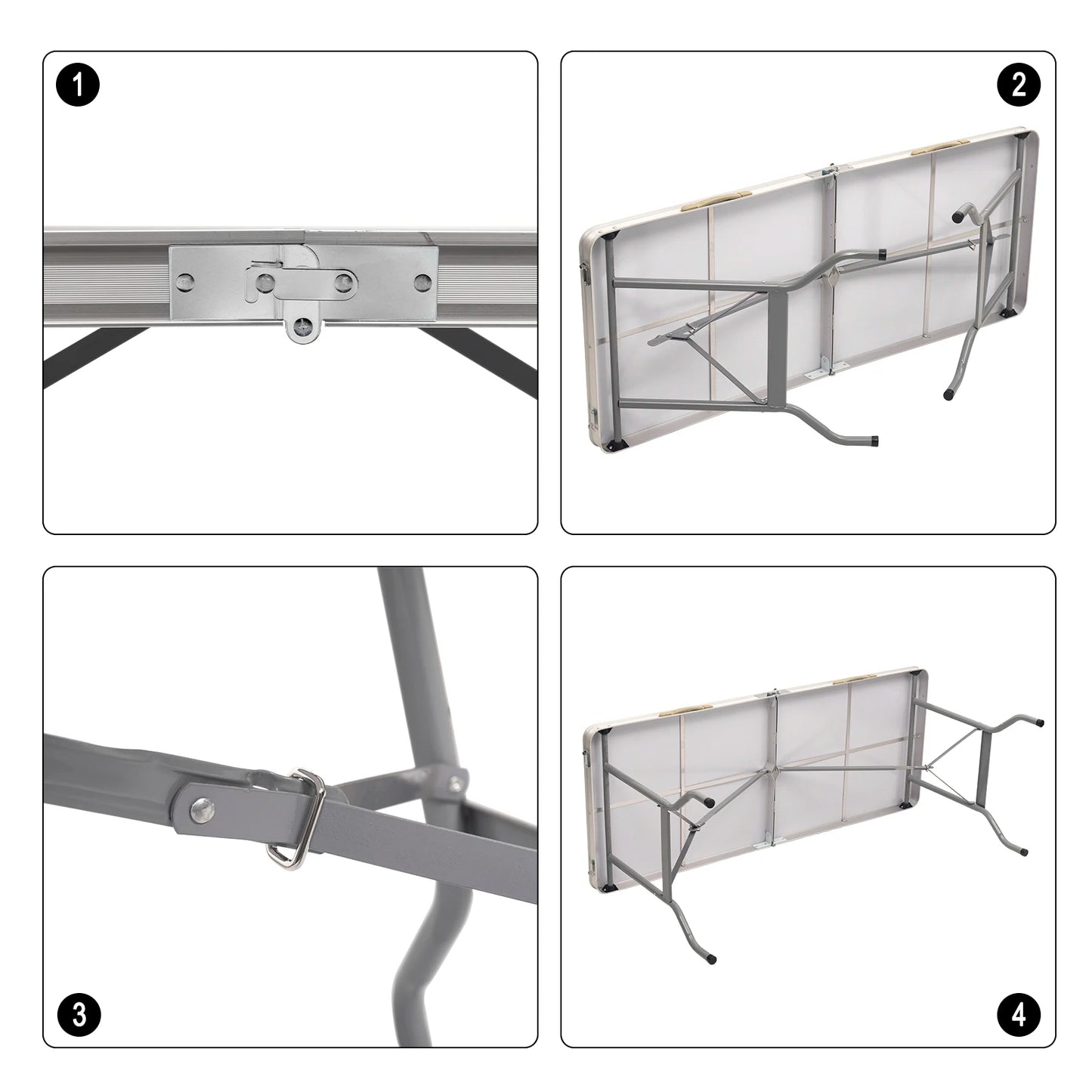 Klaptafel - Opvouwbare Tuintafel - Inklapbare Tafel - Vouwtafel - Buitenkamperen - Rechthoek - Metaal