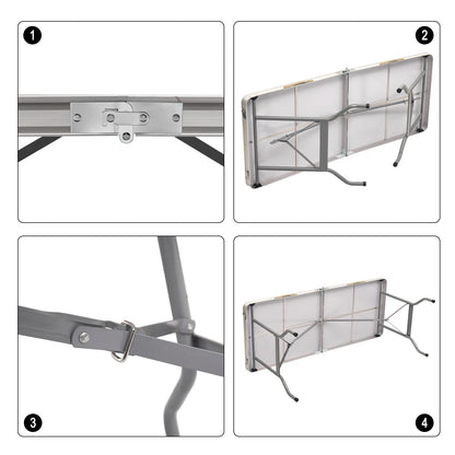 Klaptafel - Opvouwbare Tuintafel - Inklapbare Tafel - Vouwtafel - Buitenkamperen - Rechthoek - Metaal