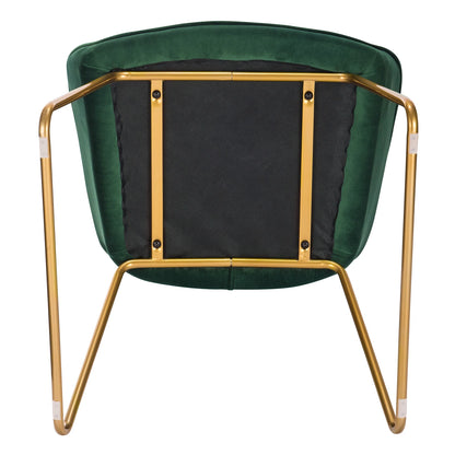 Eetkamerstoelen – Set van 4 - Fluwelen Stoelen – Comfortabele Stoelen – Metalen Pootjes – Ergonomisch Ontwerp – Zithoogte 45 Cm - Donkergroen