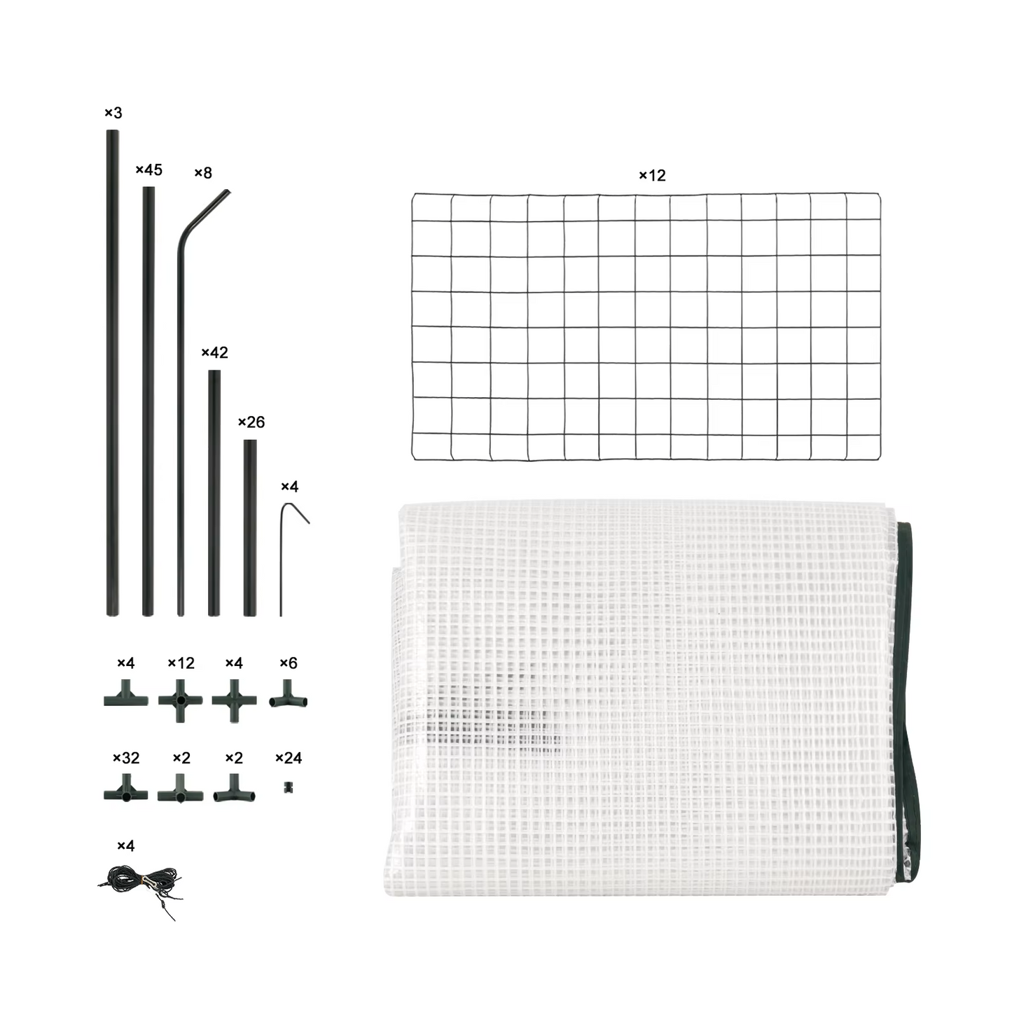 Foliekas - Broeikas - Hobbykas - Kweekkas - Huishoudelijke Schuur - voor Tomaten  - Planten - Beschermt Tegen Kou - Regen - Vorst - PER - Geverfde Stalen Buizen - 143 x 215 x 195 cm - Wit