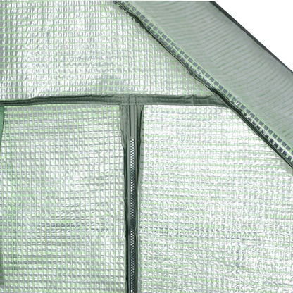 Foliekas - Broeikas - Hobbykas - Kweekkas - Huishoudelijke Schuur - voor Tomaten  - Planten - Beschermt Tegen Kou - Regen - Vorst - PER - Geverfde Stalen Buizen - 143 x 215 x 195 cm - Groen