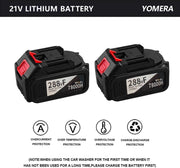 Snoerloze Hogedrukreiniger - Draagbare 21V Hogedrukreiniger - Snoerloos & Krachtig - Hogedrukreiniger - Hogedrukpistool - Draagbare Hogedrukreiniger - met 5M Slang - met 5 in 1 Sproeikop - Zwart