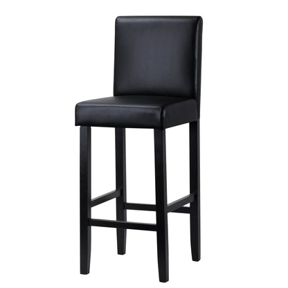 Barkruk – Barstoel – Kruk – Barstoel Zonder Rugleuning – Barkruk Set – Massief Grenenhout – Kunstleren Zitting – Zithoogte 75 cm