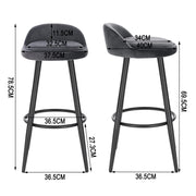 Barkruk - Bar stoel - Bar stoelen set 2 - Cafékruk Barmeubilair - Bar gereedschap cocktails - Fluwelen barkrukken - 120 kg - Donkergrijs fluweel