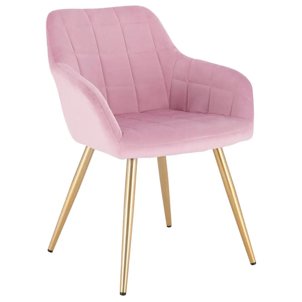 Eetkamerstoel - Eetkamer Stoelen - Lounge Stoel - Fauteuil - met stalen poten en rugleuning - voor woonkamer en vrijetijdsrestaurant - Donkergroen en goud