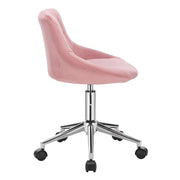 Office Stool Chair Desk Beautician's Club Chair Velvet Height Adjustable Swivel Chair with Wheels Home Office Backrest Chair