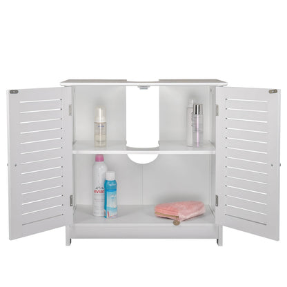Wastafelonderkast - Badkamer - op Poten - Onderkast - Meubel - Praktische Opbergruimte - Onder de Wastafel - 60x30x60cm - Vrijstaand Toiletmeubel - Modern MDF-design - Wit
