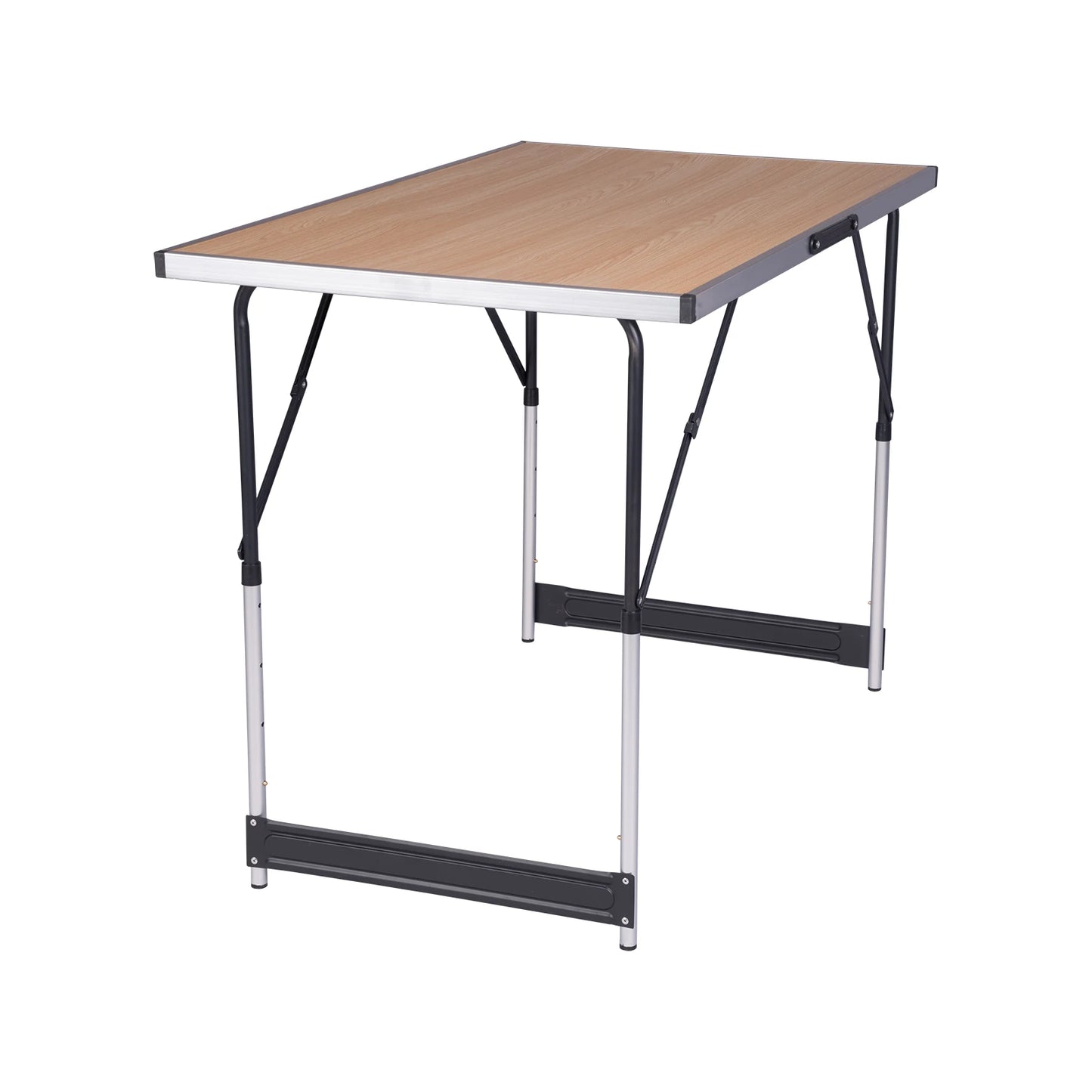 Inklapbare Tafel – Klap – Camping – Opvouwbare - Verstelbare Hoogte - Aluminium - Lichtgewicht - Buitentafel - BBQ - Tuin - Balkon - Picknick - Grijs - QUORE