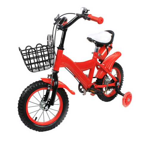 Kinderfiets - Kinderfietsen - Kinder Fiets - Kinderfiets 12 Inch - Voor Meisjes en Jongens - met Zijwieltjes - Geschikt Vanaf 2 Jaar - Rood