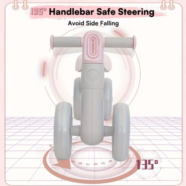 Loopfiets - roze-grijs - loopfiets 1 jaar - loopfiets 2 jaar - loopfiets 3 jaar - loopfietsen - loopfiets jongens 2 jaar - loopfiets meisje 2 jaar