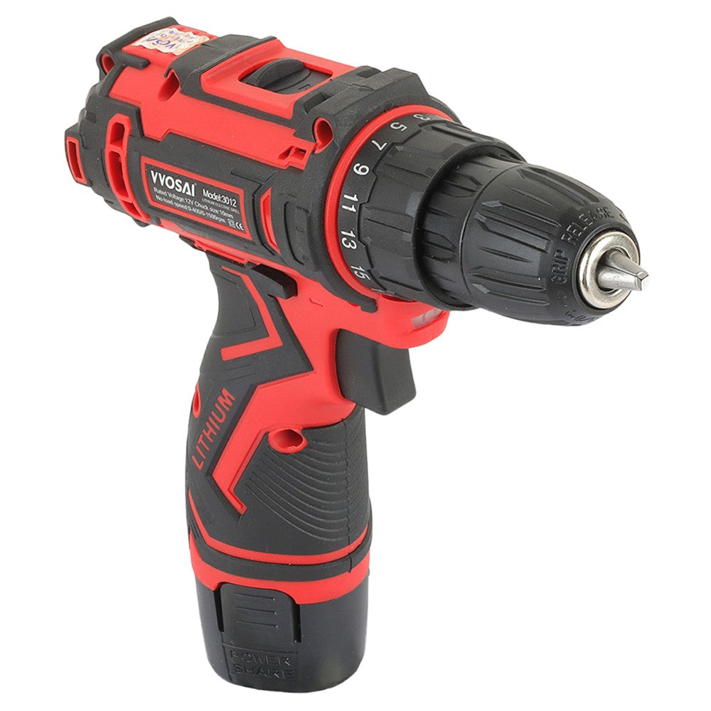 WS-3012-B2 - Accuboormachine - Accu Schroefboormachine - Boormachine – Elektrische Schroevendraaier - Accuboortol - 28N.m - 12V - 60Hz - Rood