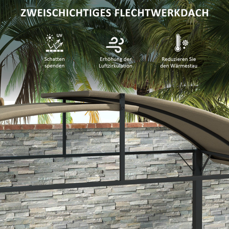 BBQ Overkapping – Barbecue Tent – Grill Schuilplaats – Buitenkeuken Overkapping – Grill Shelter – Zwaar Stalen Frame – Verstelbaar Polyester Dak 1-2,3 m – Khaki Groen