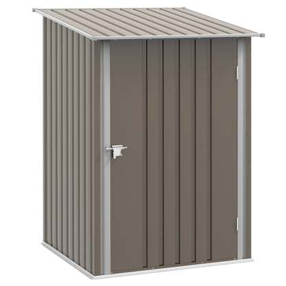 Tuinkast – Tuinschuur – Opslagruimte – Buitenberging – Tuinhok – Compacte 1m² Opbergruimte – Weerbestendig Gegolfd Staal – Afsluitbare Deur Chestnut