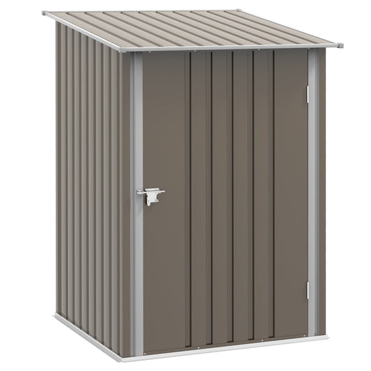 Tuinkast – Tuinschuur – Opslagruimte – Buitenberging – Tuinhok – Compacte 1m² Opbergruimte – Weerbestendig Gegolfd Staal – Afsluitbare Deur Chestnut