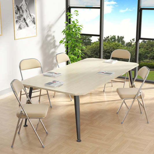 4pcs PU Leather Conference Chairs Set - Heavy-Duty Stackable Dining Chairs with Cushioned Seats & Backrests, No Assembly Required, Modern White/Black/Beige/Gray for Meeting Rooms, Cafeterias, Reception & Events - Heavy-Duty I