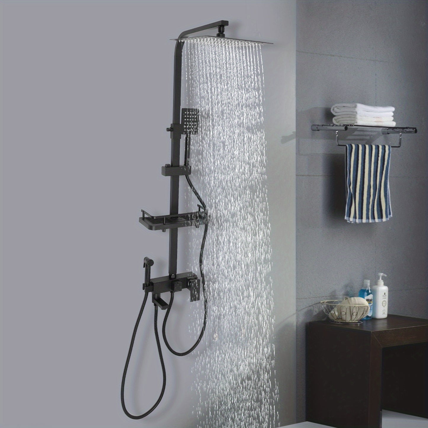 Doucheset – Douchekraan – Regendouche – Handdouche – Glijstang – Thermostatisch – Koperen Kern – Verstelbare Hoogte 73-116 cm