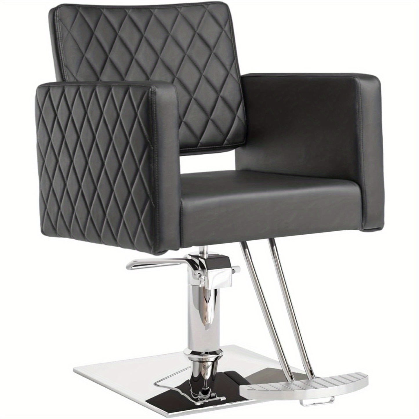 Kappersstoel – Barbersstoel – Salonstoel – Stoel Voor Kappers – Hairstylersstoel Zwart – Verstelbare Hoogte 90-105 cm – 360° Draaibaar Met Aluminium Voetsteun